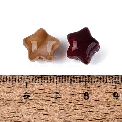 Two Tone Opaque Acrylic Beads OACR-Q205-02-1