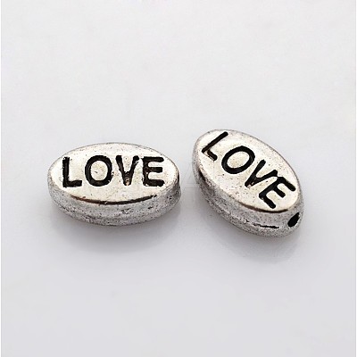 Mens Valentines Day Gift Idea Tibetan Style Alloy Beads X-TIBEB-5850-AS-RS-1