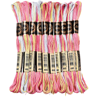 10 Skeins 6-Ply Polyester Embroidery Floss OCOR-CY0002-99H-1