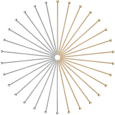 200Pcs 2 Colors 304 Stainless Steel Ball Head pins STAS-SC0007-82-1