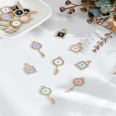 20Pcs 10 Styles Alloy Enamel Pendants ENAM-LP0002-42-1