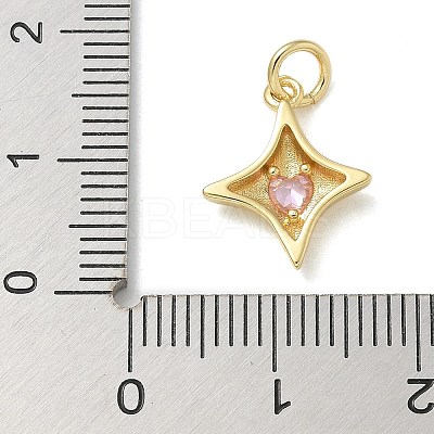 Rack Plating Brass Micro Pave Cubic Zirconia Pendants X-KK-K392-54G-1
