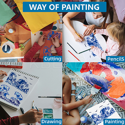 2Pcs PET Hollow Out Drawing Painting Stencils DIY-MA0005-56B-1