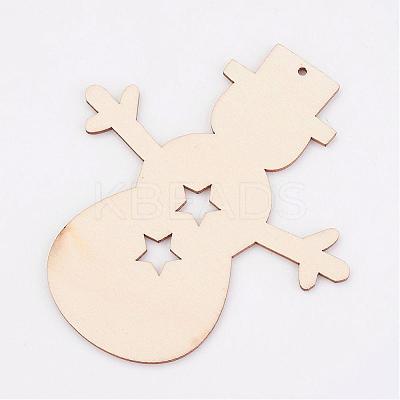 Undyed Wooden Pendants WOOD-K005-14-1