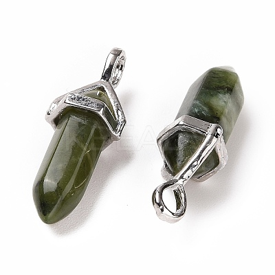 Natural Green Chinese Southern Jade Pointed Pendants X-G-K329-59P-1