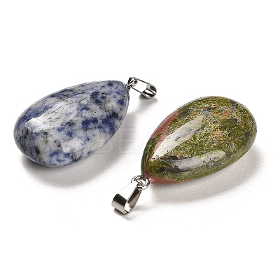Natural & Synthetic Mixed Gemstone Pendants G-M424-07P-1