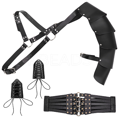 Medieval Style Adjustable PU Leather with Iron Fencing Sheath AJEW-OC0005-09-1