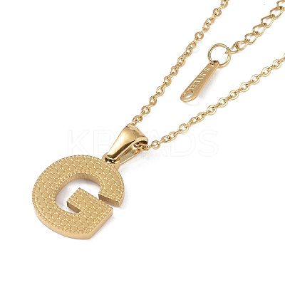 Ion Plating(IP) Initial Letter 304 Stainless Steel Pendant Necklaces NJEW-M199-01G-G-1