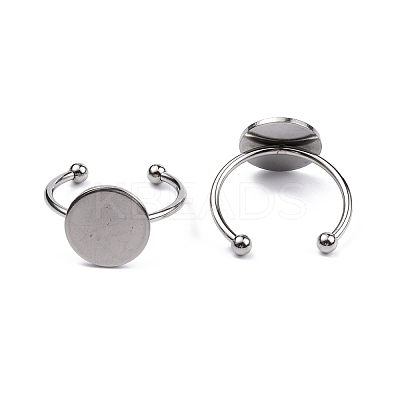 304 Stainless Steel Open Cuff Finger Ring Finding FIND-WH0110-025C-P-1