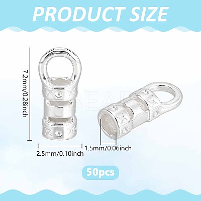 50Pcs Brass Cord Ends KK-PH0012-88A-1