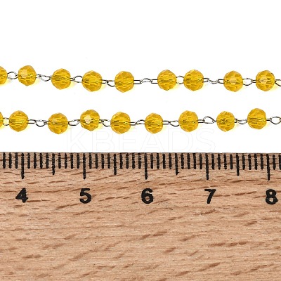 12Pcs 12 Colors 304 Stainless Steel with Glass Faceted Rondelle Bead Handmade Link Chain Birth Stone Necklaces for Women NJEW-G195-01P-1