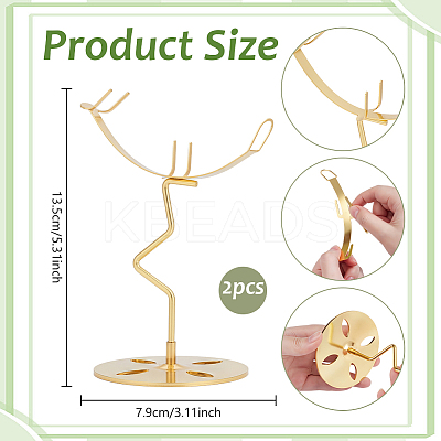 Zinc Alloy Crystal Rock Display Easels ODIS-WH0038-297G-1