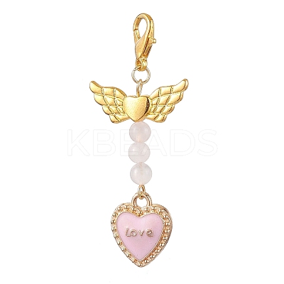 Valentine's Day Alloy Enamel Pendant Decoraton HJEW-JM02028-01-1