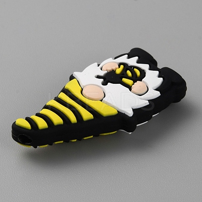 Gnome Food Grade Eco-Friendly Silicone Focal Beads SIL-WH0012-042E-1