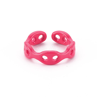 Spray Painted Brass Cuff Rings RJEW-S045-104-NR-1