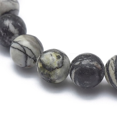 Natural Netstone Bead Stretch Bracelets BJEW-K212-B-021-1