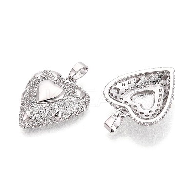 Brass Micro Pave Cubic Zirconia Pendants KK-T073-40P-1