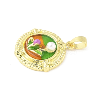 Brass Enamel Pendants KK-Z101-09G-F02-1