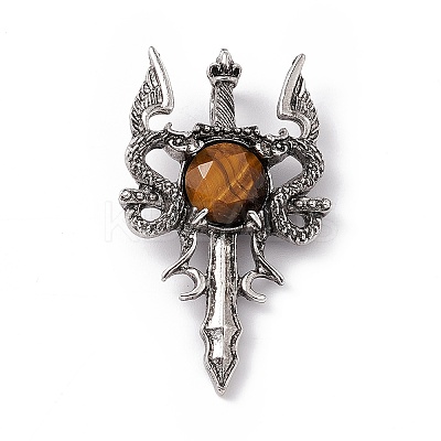 Natural Tiger Eye Pendants G-H281-03D-1