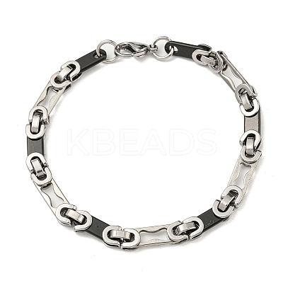 Two Tone 201 Stainless Steel Oval Link Chain Bracelet BJEW-B078-44BP-1
