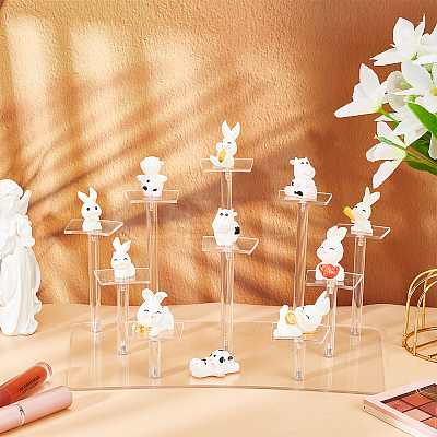 10-Tier Transparent Acrylic Minifigures Display Risers ODIS-WH0030-45-1