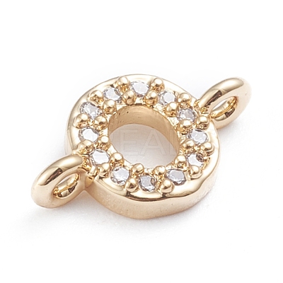 Brass Micro Pave Cubic Zirconia Letter Links ZIRC-I042-16G-O-1