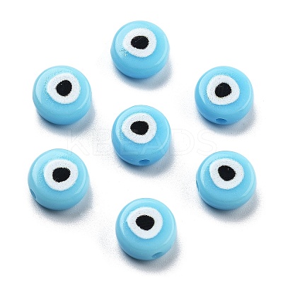 Opaque Printed Acrylic Beads OACR-G038-04E-1