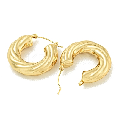 Ion Plating(IP) 304 Stainless Steel Hoop Earrings for Women EJEW-G401-01F-G-1