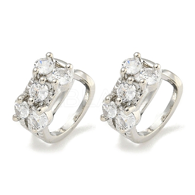 Brass Micro Pave Cubic Zirconia Cuff Earrings EJEW-C104-042P-1