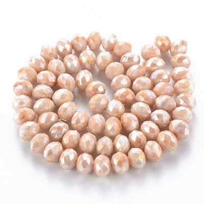 Opaque Baking Paint Glass Beads Strands EGLA-N006-010A-B08-1