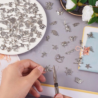 100Pcs Tibetan Style Alloy Pendants JX213A-1
