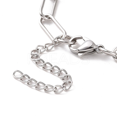 Tarnish Resistant 304 Stainless Steel Paperclip Chain Bracelet for Men Women BJEW-E031-03P-03-1
