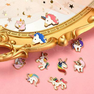 60Pcs 10 Styles Alloy Enamel Pendants ENAM-CJ0002-69-1