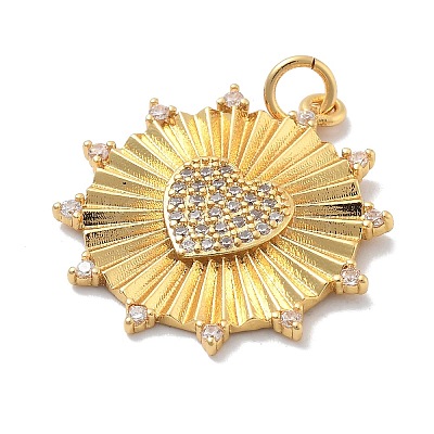 Brass Micro Pave Cubic Zirconia Pendants KK-M305-11G-1