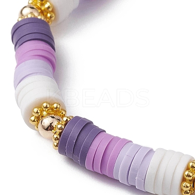 7Pcs 7 Color Polymer Clay Heishi Surfer Stretch Bracelets Set BJEW-JB09644-01-1