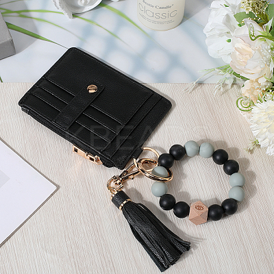 Rectangle Imitation Leather Name Card Holders AJEW-WH20011-25A-1