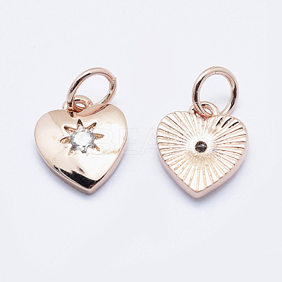 Brass Micro Pave Cubic Zirconia Charms RB-I078-67RG-NR-1