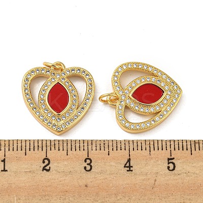 Brass Micro Pave Cubic Zirconia with Synthetic Turquoise Pendants KK-K356-24A-G-1