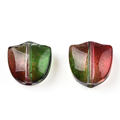 Spray Painted Transparent Glass Beads GLAA-T022-26-1