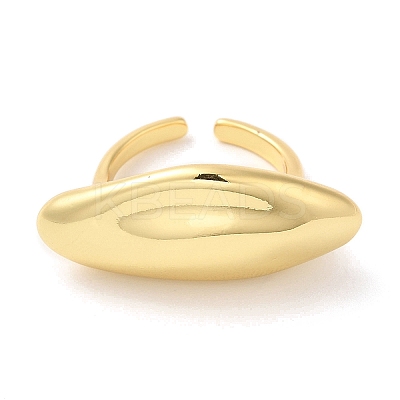 Rack Plating Brass Twist Horse Eye Open Cuff Ring for Women RJEW-A016-01G-1