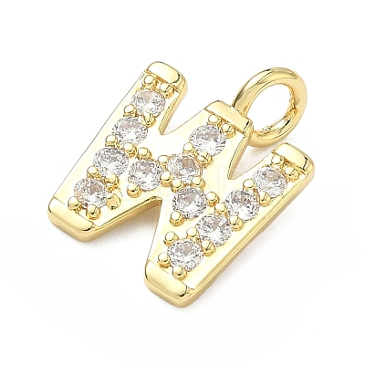 Brass Micro Pave Clear Cubic Zirconia Pendants KK-I476-01G-W-1