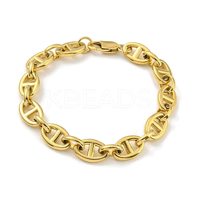 Ion Plating(IP) 304 Stainless Steel Oval Link Chain Bracelets LS-BJEW-D030-11A-G-1