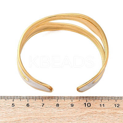 304 Stainless Steel Enamel Bangles for Women BJEW-D306-04G-1