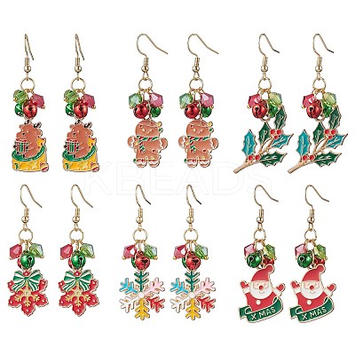 304 Stainless Steel Glass Dangle Earrings EJEW-JE06526-1