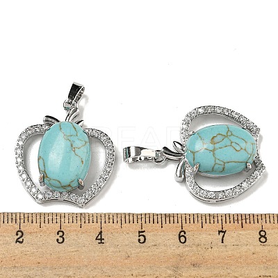 Synthetic Turquoise with Clear Cubic Zirconia Pendants G-G133-03P-22-1