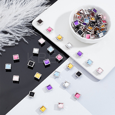 105Pcs 7 Colors Brass Rhinestone Claw Beads KK-WR0001-02-1