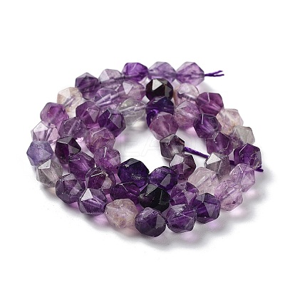 Natural Purple Fluorite Beads Strands G-G030-A08-01-1