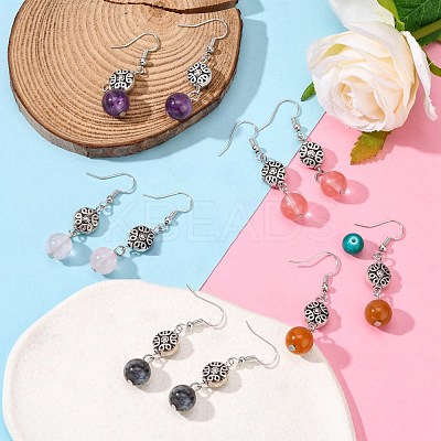Fashion Tibetan Style Earrings EJEW-JE00405-1
