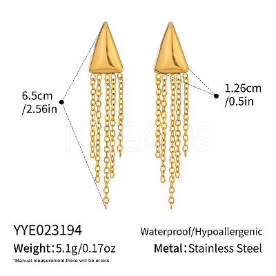 304 Stainless Steel Tassel Stud Earrings for Women YQ6135-1