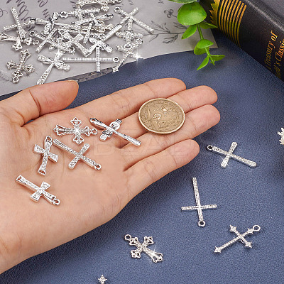 32Pcs 8 Styles Religion Themed Alloy Pendants FIND-TA0002-56-1